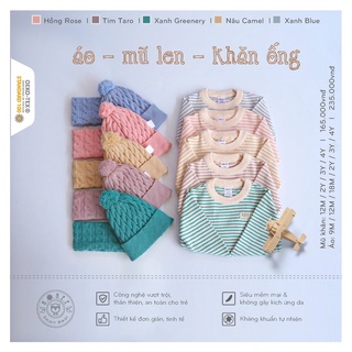 Set mũ len khăn ống HRNEE thu đông ấm áp cho bé