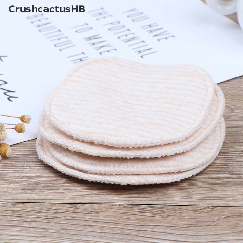 [CrushcactusHB] Túi 4 Miếng Lót Ngực Bằng Cotton Hữu Cơ Tự Nhiên Có Thể Giặt Được