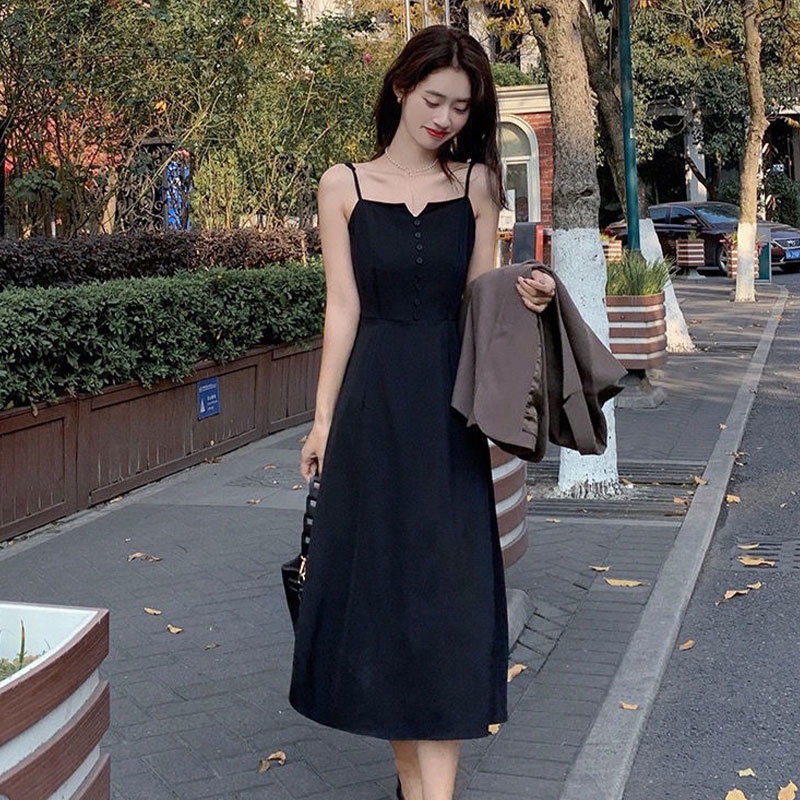 Đầm Nữ Yeya Màu Đen Kiểu Dáng Đơn Giản Thời Trang