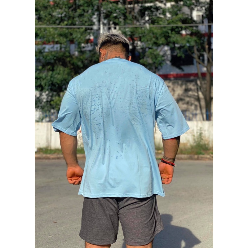 [GYMen]  Đồ tập gym Tay Ngắn Dáng Rộng Chất Liệu Cotton Thời Trang Mùa Hè Cho Nam
