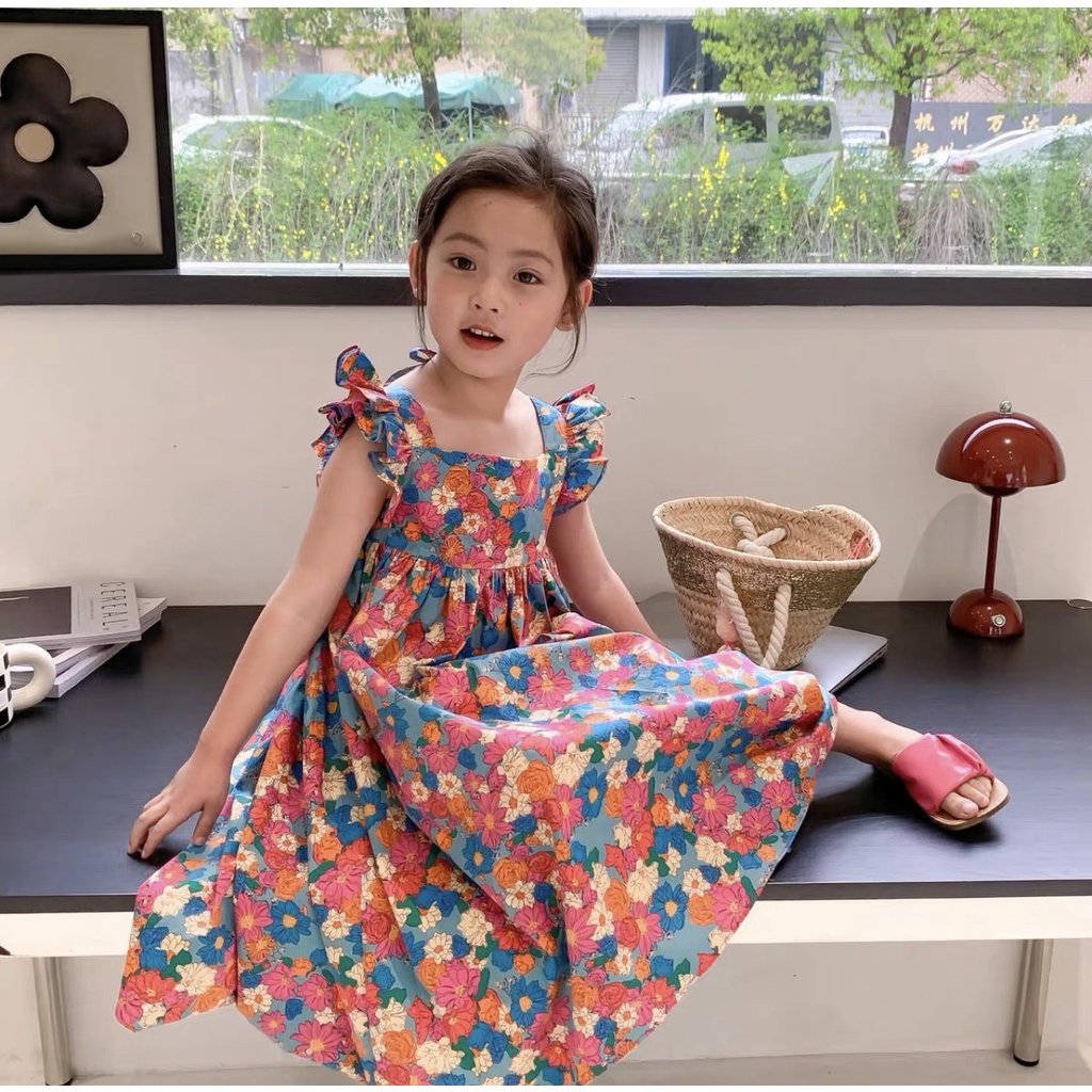Váy bé gái thô Hoa ngũ sắc XHN1006