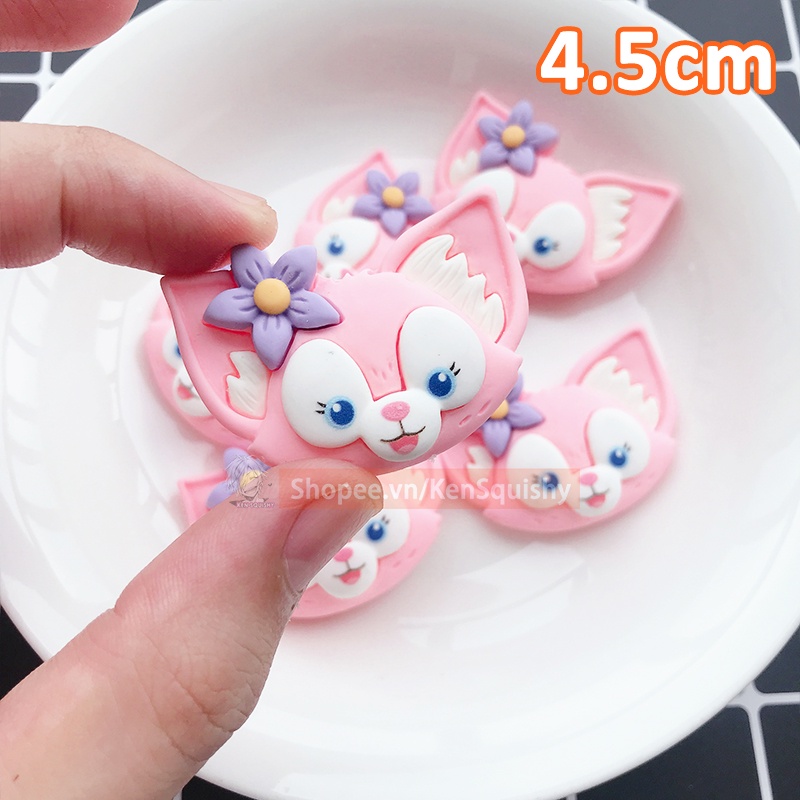 Mô Hình Mặt Chú Cáo Hồng Cỡ Lớn Trang Trí Ốp Điện Thoại / Gắn Dép / Handmade DIY