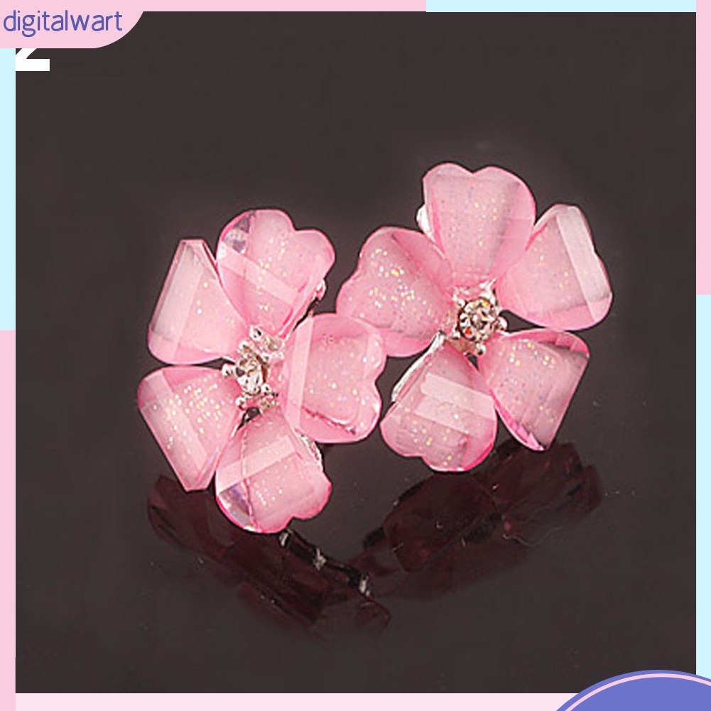 Đôi khuyên tai mạ bạc hình bông hoa sang trọng cho nữ