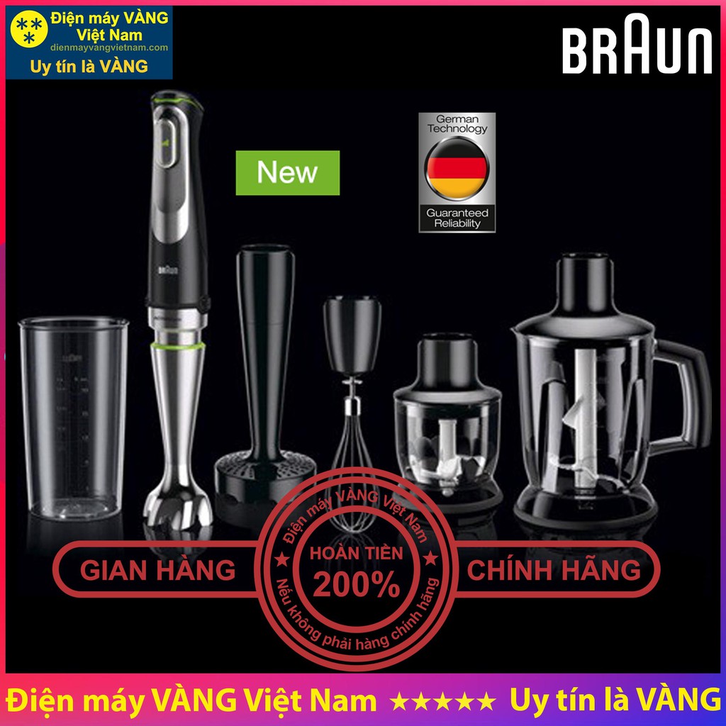 Máy xay cầm tay thế hệ mới MultiQuick 9 Braun MQ9045 MQ9047 MQ7045 [MQ9047X MQ9047 X] - Hàng chính hãng (Bảo hành 2 năm)