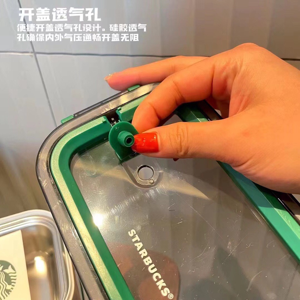 Hộp Đựng Cơm Trưa Giữ Nhiệt 6-8h S.tarbucks Giúp Thức Ăn Luôn Ngon Miệng Chất Liệu Thép 304 Hàng 2 Lớp Chính Hãng