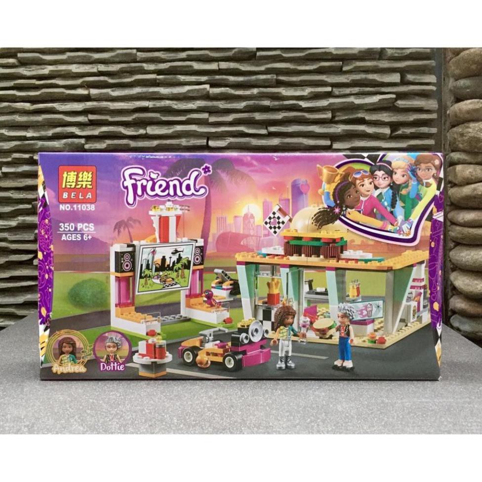 [Khai trương giảm giá] FRENDS_Lego Friend Rạp Chiếu Phim và Nhà Hàng Hamburger cho bé gái (350 miếng)