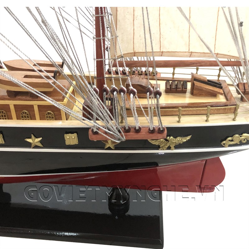 Mô Hình Thuyền Gỗ Chở Hàng Cutty Sark - Thân 80cm - Sơn Đỏ/Đen