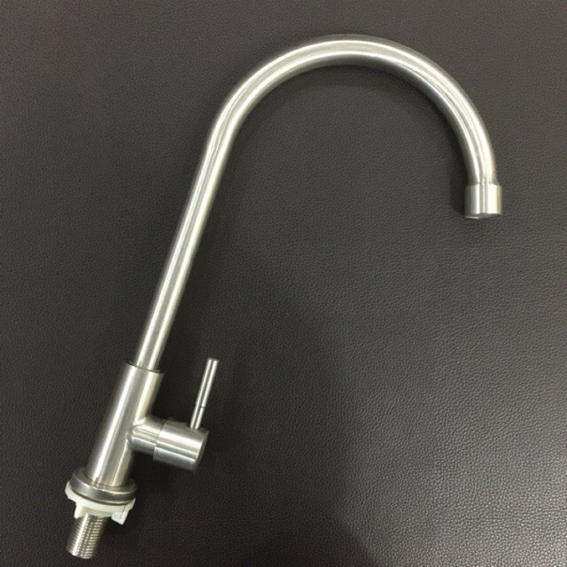 Vòi Rửa Chén Bát Lạnh Inox 304 quay 360 độ dùng cho 2 hộc chậu