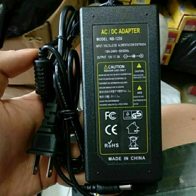 Nguồn 12v - 5A điều khiển Led dây, camera loại tốt