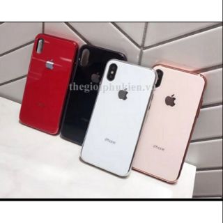 Ốp lưng kính viền màu cho iPhone Xs Max - Tráng gương siêu sang