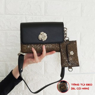 Bộ Đôi Túi Xách Nữ Đeo Vai Đính Hoa Và Ví Mini Cầm Tay - 24H Store
