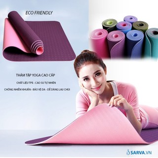 Thảm Tập Yoga TPE Cao Cấp 2 Lớp Siêu Bền, Siêu Nhẹ 6mm