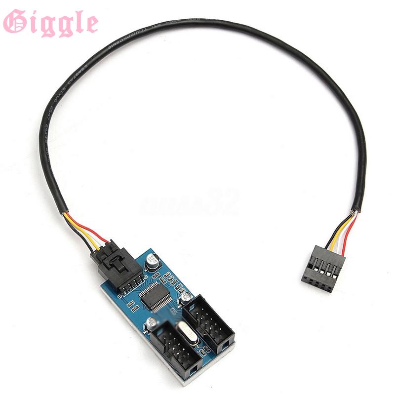 Bộ bo mạch mở rộng 9 chân cắm kết nối 1 cổng USB với 2 cổng USB kèm dây cáp | BigBuy360 - bigbuy360.vn
