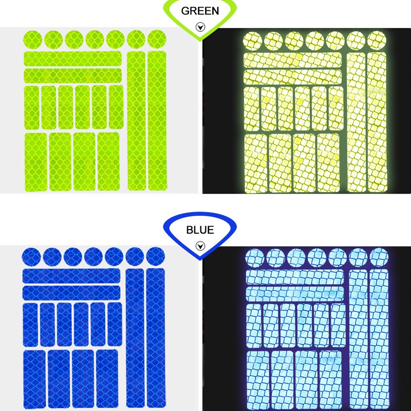 Bộ 21 Miếng Dán Cảnh Báo An Toàn Đa Năng In Logo Kẻ Sọc Phản Quang Cho Xe Hơi / Xe Đạp / Xe Máy