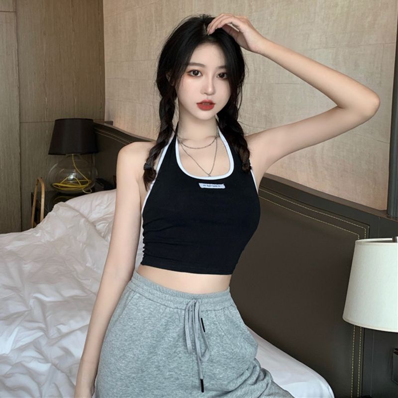 Áo yếm đính logo đen viền trắng BB-HOODIE shop