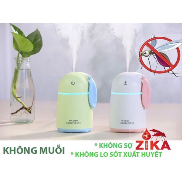 Bộ Phun Sương Hơi Nước và Tinh Dầu Lọc Không Khí Rabbit