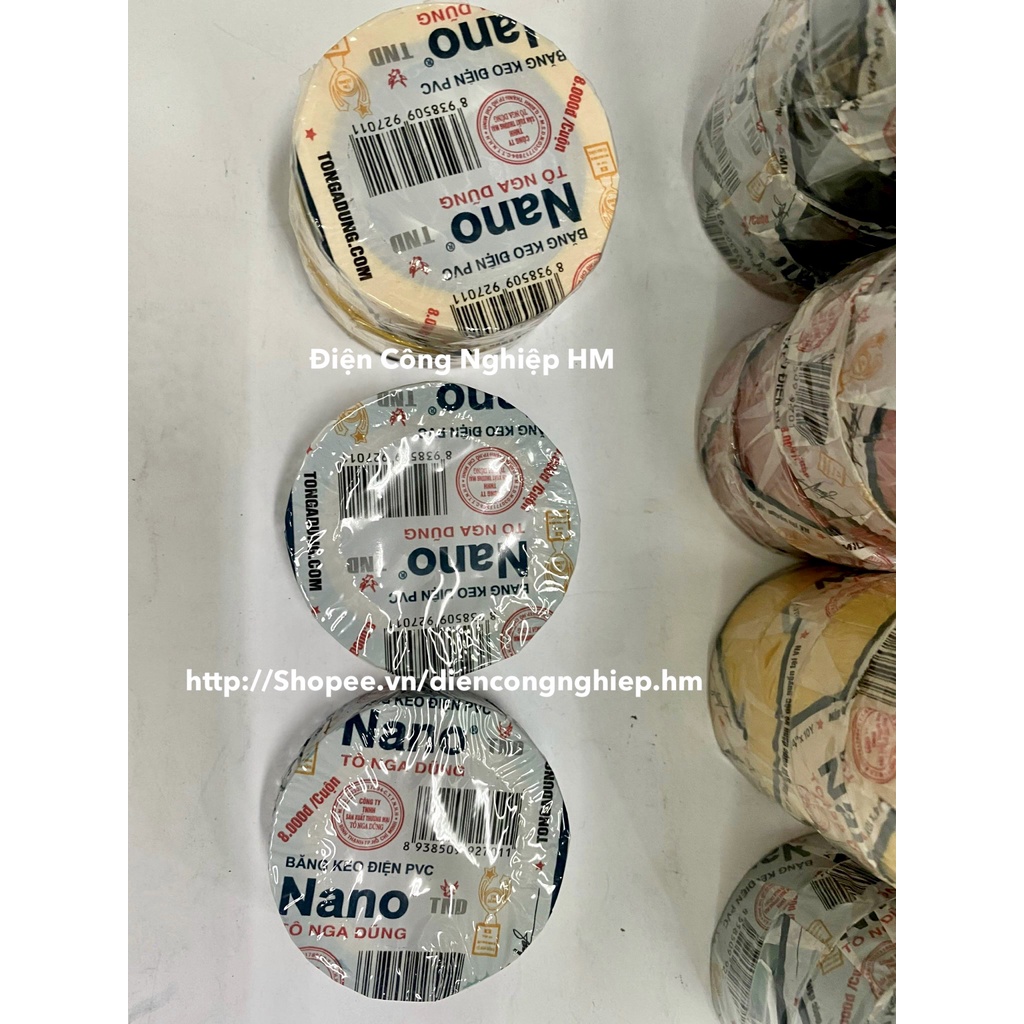 Băng keo băng dính Nano cách điện PVC Tô Nga Dũng cuộn nhỏ và lớn