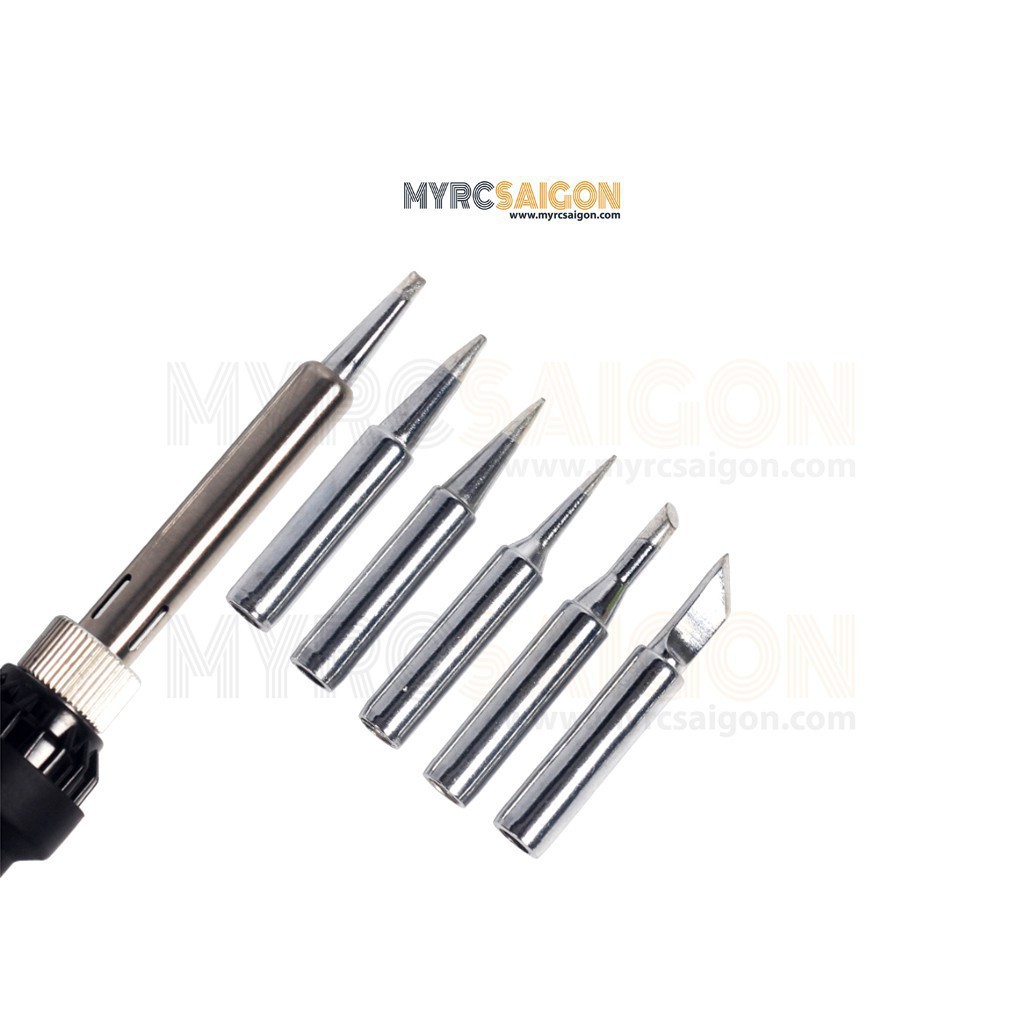 MỎ HÀN 60W (936) VÀ PHỤ KIỆN KÈM THEO (5 mủi hàn, chì hàn, nhựa thông, giá đở mỏ hàn)