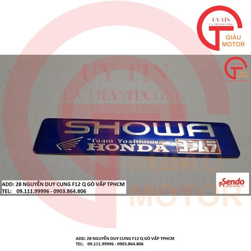 TEM NHÔM SHOWA MÀU XANH DÁN XE