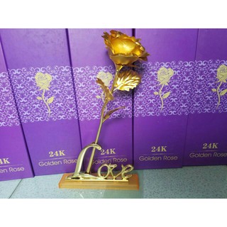 [GIẢM GIÁ] Hoa Hồng Mạ Vàng 24K - Có Đế [SDC]