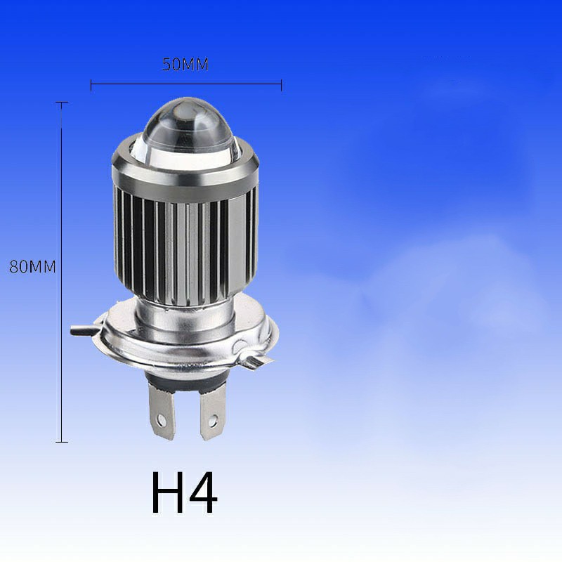 Bóng đèn led 3 chân H4 gắn xe máy 2 màu cos vàng fa trắng
