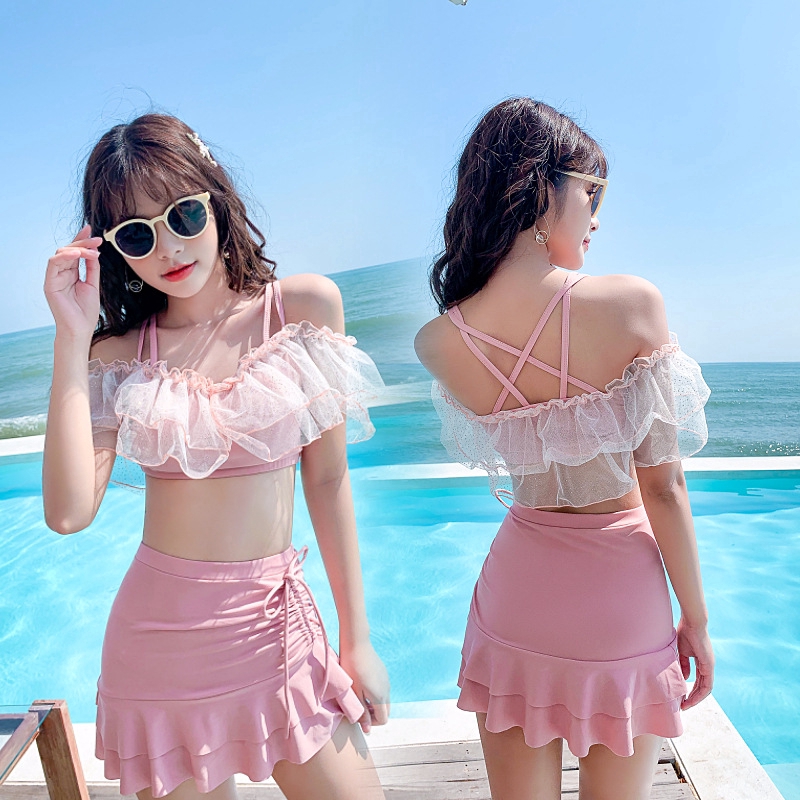 Bộ đồ bơi hai mảnh che bụng thiết kế gợi cảm thời trang Hàn Quốc hàng mới 2020