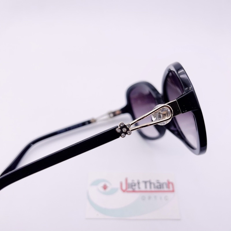 kính mát nữ đính đá thời trang chống tia uv mắt kính râm tròn