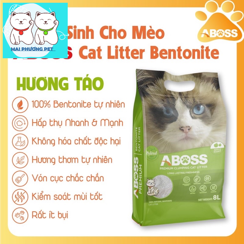 HN- Cát vệ sinh cho mèo Bao 8L 2 loại  Độ vón cao, ít bụi, có mùi thơm khử mùi tốt