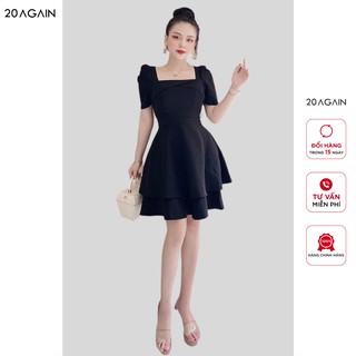 Đầm xòe ngắn tay 2 tầng 20AGAIN, thiết kế phong cách tiểu thư nữ tính DEA0494