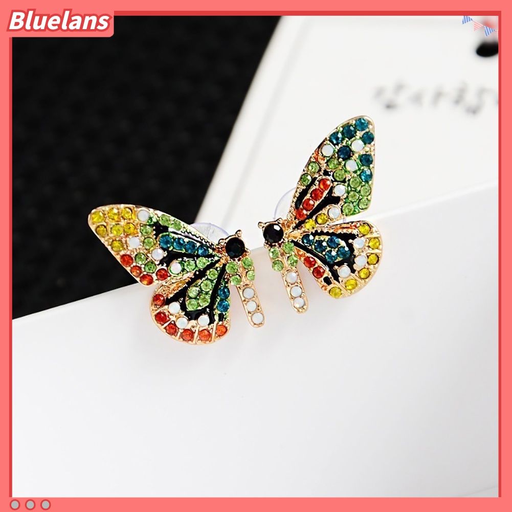 Bông Tai Hình Bướm Đính Đá Nhiều Màu Thời Trang 48h Dành Cho Nữ