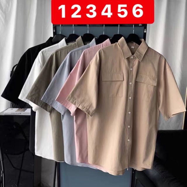 Áo sơmi tay ngắn có 6 màu | BigBuy360 - bigbuy360.vn