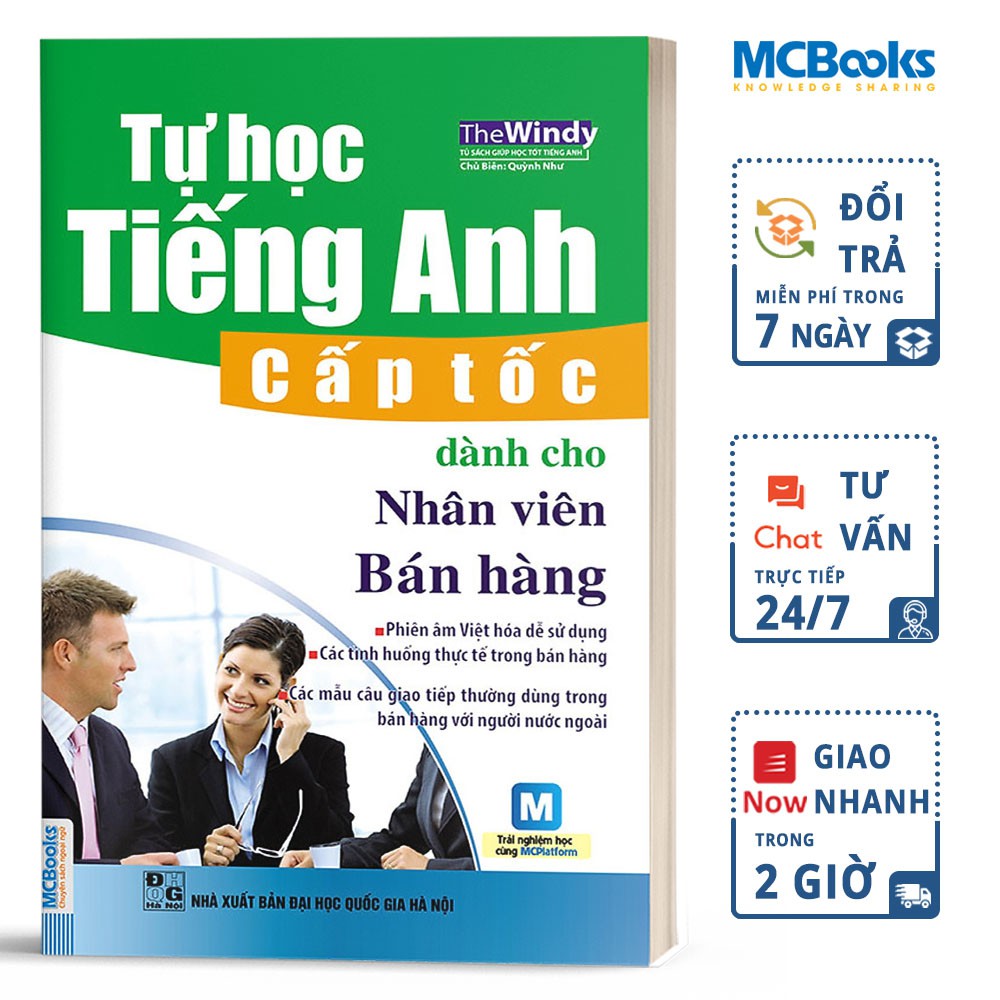 Sách - Tự Học Tiếng Anh Cấp Tốc Dành Cho Nhân Viên Bán Hàng Phiên Bản Mới - Học Kèm CD