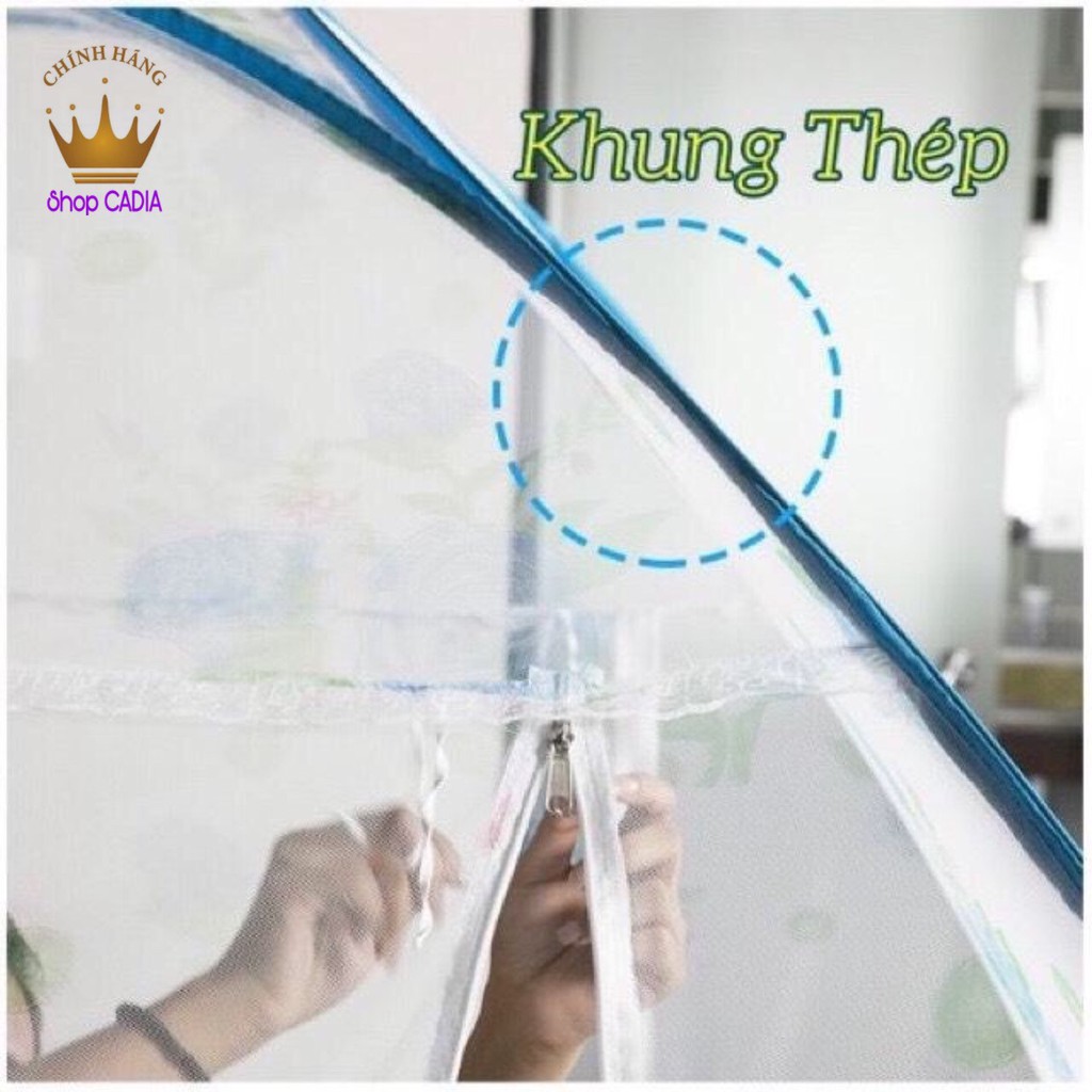 [Hàng Việt Nam] Màn chụp tự bung chống muỗi Gia Long màn tuyn cao cấp - đỉnh vuông có sẵn các kích thước