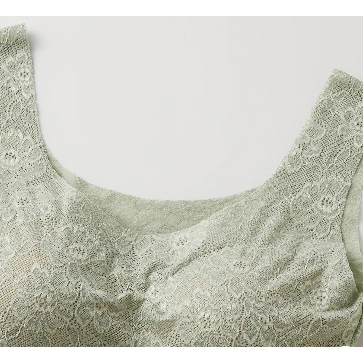 Áo lót nữ ren Halftop Cherish Moon Gunze TC4855 không gọng, không đường viền, không móc cài nội địa Nhật