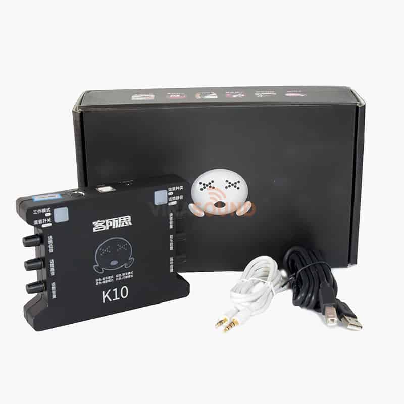 [Mã 159ELSALE hoàn 7% xu đơn 300K] Sound card âm thanh XOX K10 kèm dây lấy nhạc 3.5 bh 6 tháng