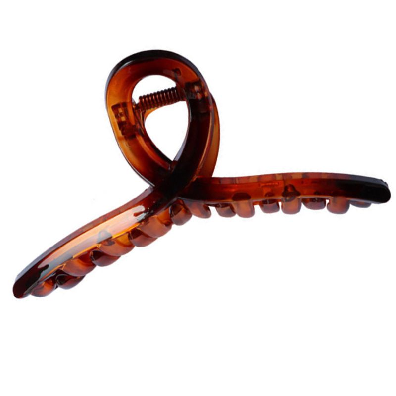 Kẹp Tóc Đuôi Ngựa Bằng Nhựa Trong Suốt Chống Trượt Màu Hổ Phách Phong Cách Hàn Quốc Cho Nữ