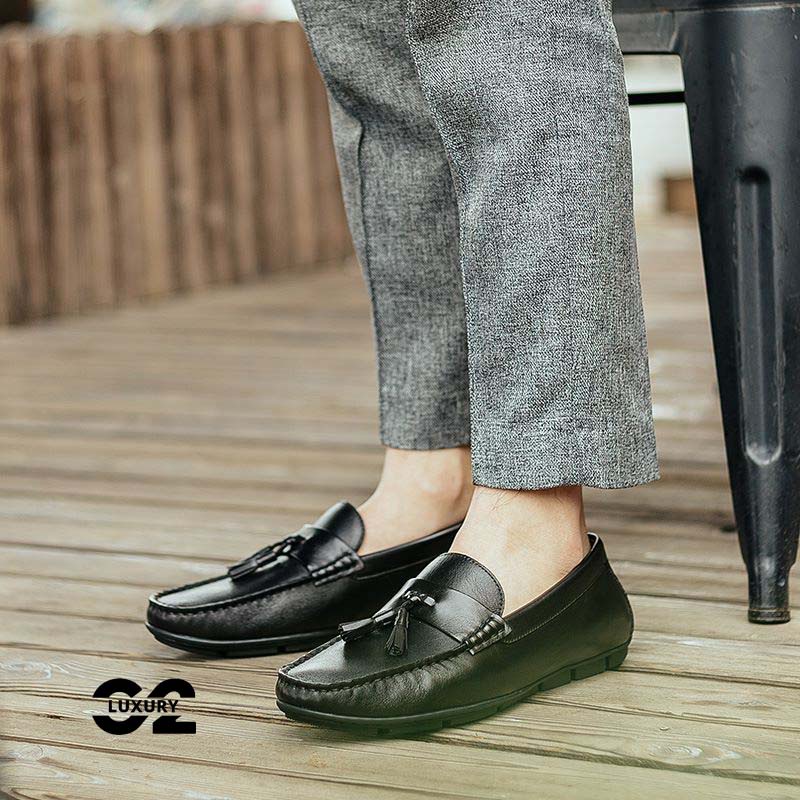 Giày lười nam Luxury dáng Moccasin Shoes BL09-1 giày da cao cấp chống trơn trượt nhiều size