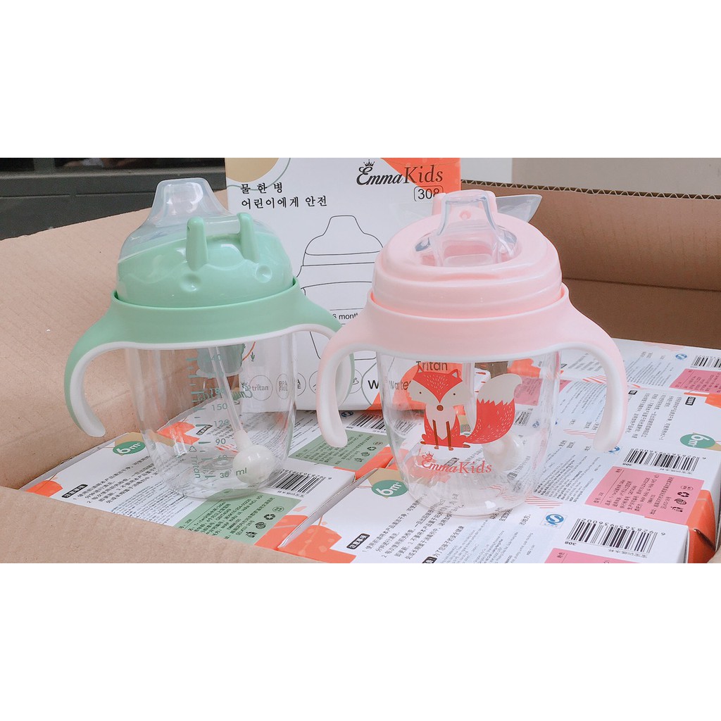 Bình tập uống nước có tay cầm Emma Kids 240ml