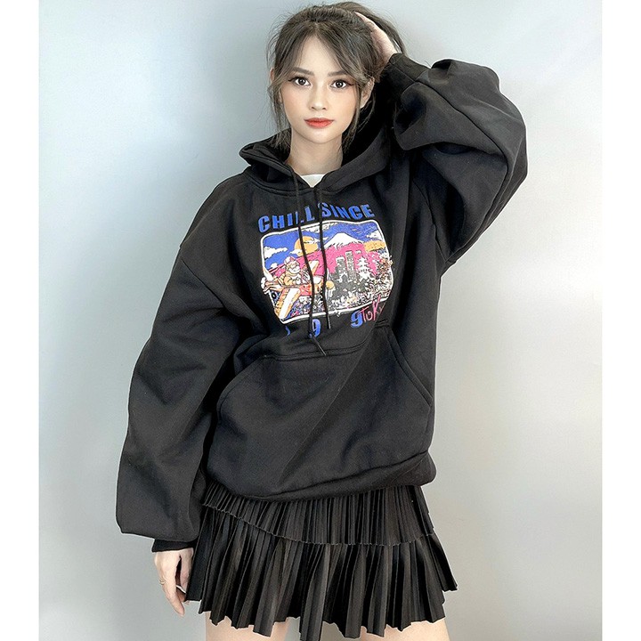 ÁO HOODIE - ÁO KHOÁC NỈ NGOẠI Form Dơi Tay Phồng Chill Since 1993 (HD2500 - Kèm Ảnh Thật)