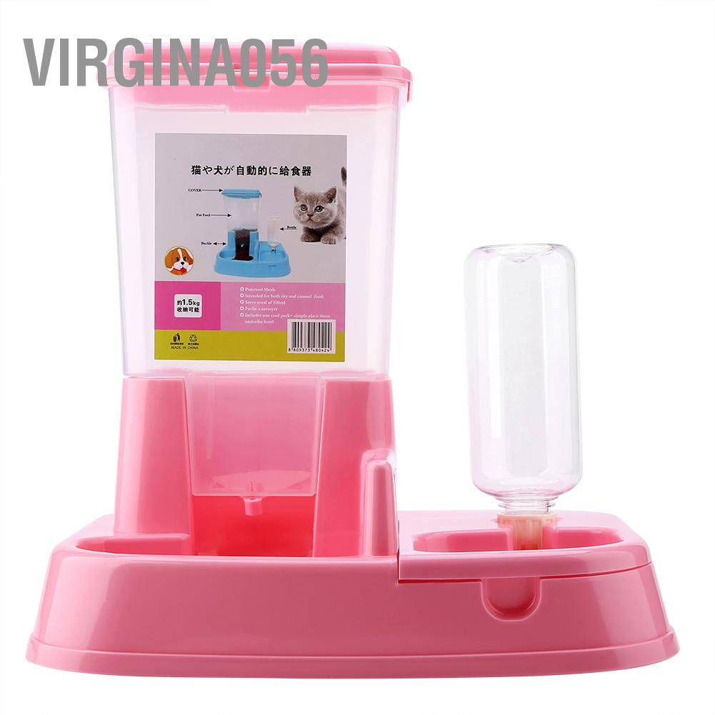 Có thể bán buôn Máy cho thú cưng tự động Dụng cụ phân phối thức ăn có thể tháo rời Bình nước chó mèo Virgina056 Hàng giao ngay