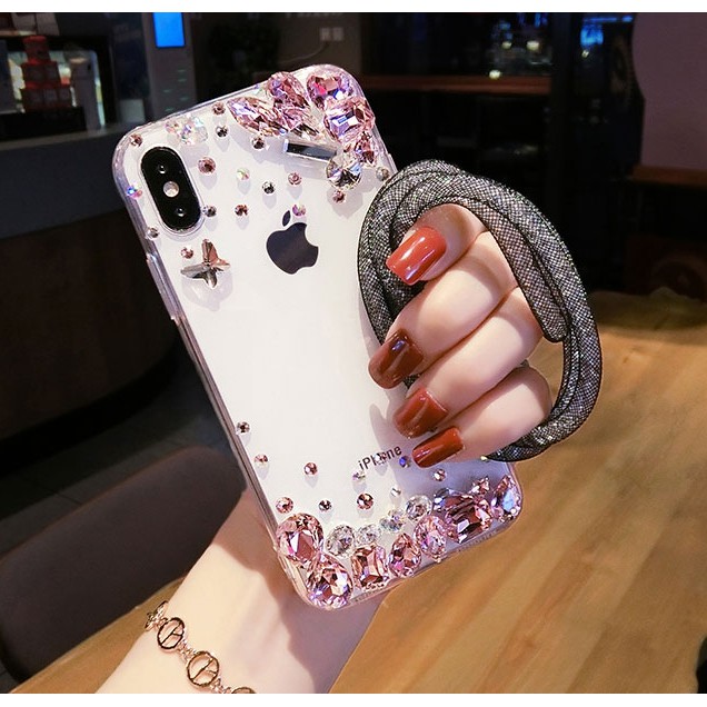 Case iphone 11pro max X XS XR XSMAX 7 8plus 5 6 6s Shine Handmade Diamond Phone Cover