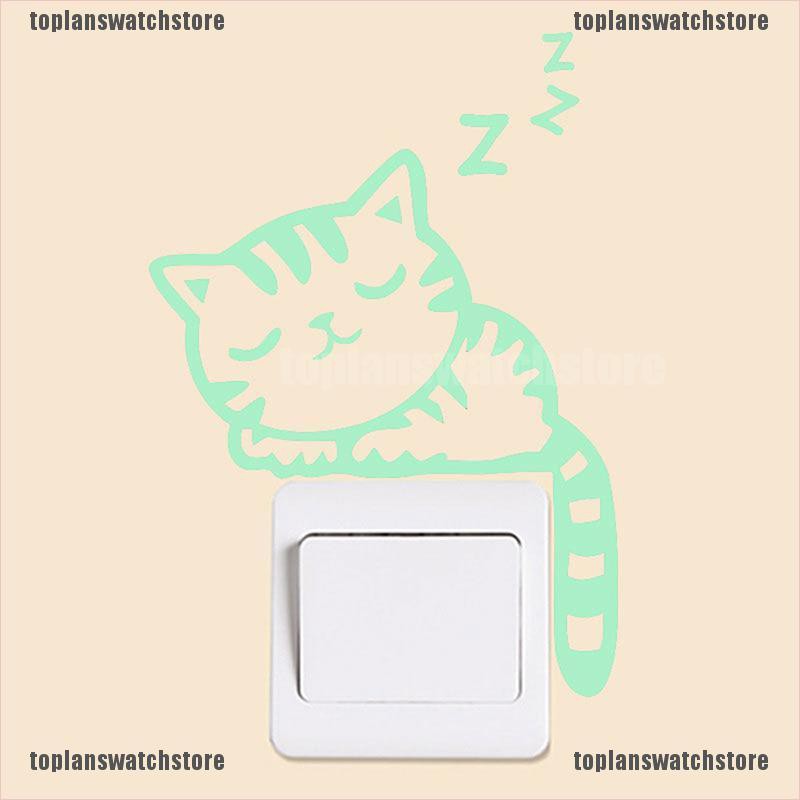 [MULINHE] Sticker Dán Công Tắc Điện Hình Mèo Phát Sáng Trong Bóng Tối Trang Trí Nhà Cửa Có Thể Thá