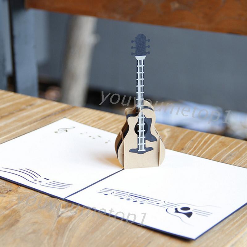 Thiệp Mời Hình Đàn Guitar 3d Độc Đáo