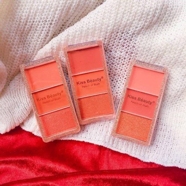 [FREESHIP TỪ 50K]Má hồng 3 Ô Kiss Beauty Tông Cam Đào MH03K | BigBuy360 - bigbuy360.vn