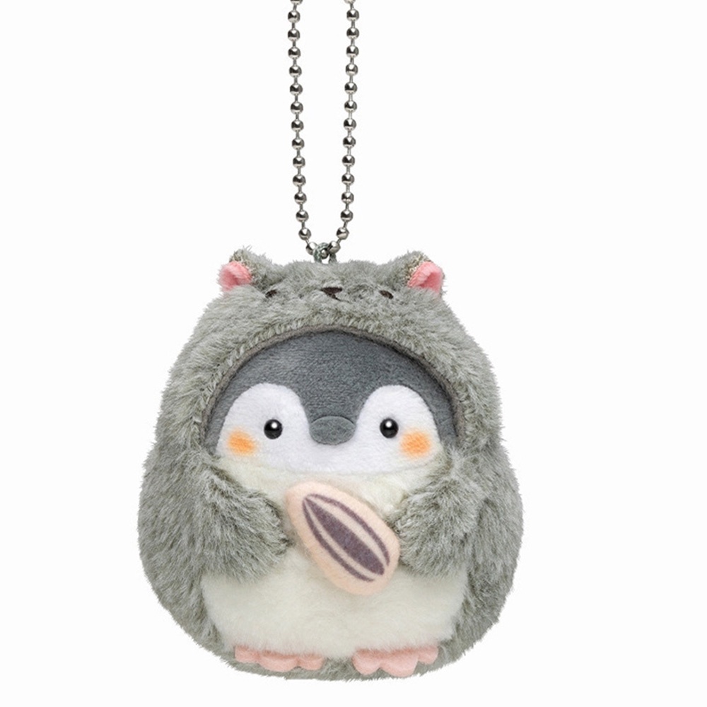 Móc khóa hình chuột hamster/chim cánh cụt nhồi bông dễ thương