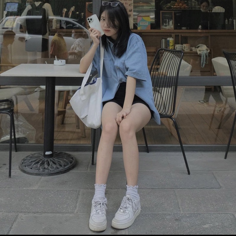 Áo Sơ Mi Bò Cộc Tay 2 Túi Hàng Quảng Châu M5037 - Violet