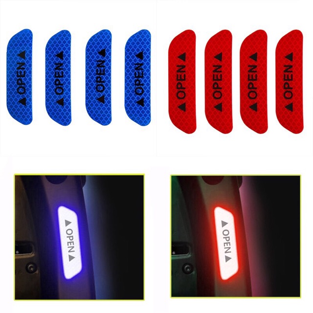 ✅Set 4 miếng dán phản quang cảnh báo an toàn khi mở cửa xe ô tô