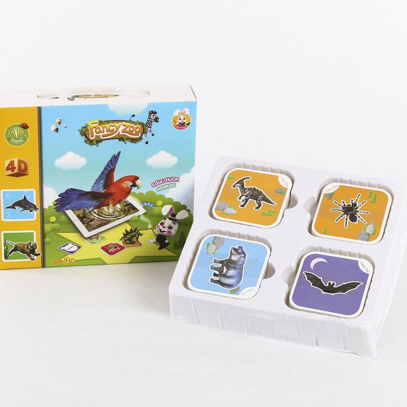Bộ thẻ vườn thú áo 4D  Fancy Zoo bộ 68 loài động vật với 13 ngôn ngữ