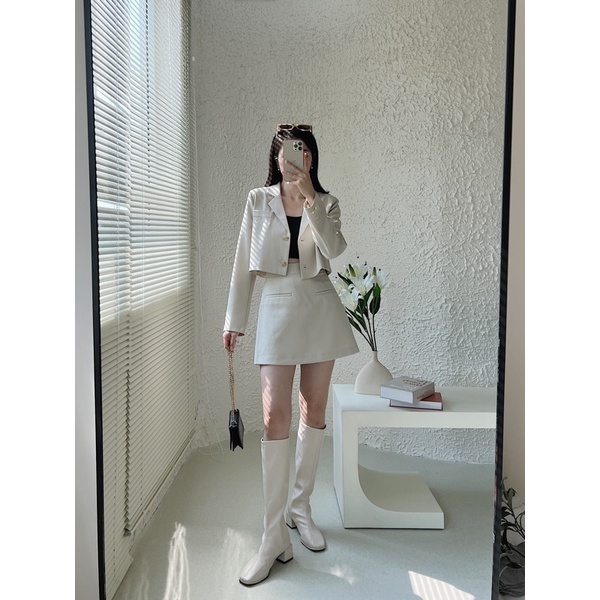 Áo Vest croptop nữ 2 lớp tay dài có lót lụa cao cấp nhiều màu - Joella Top - Tyribee Clothing