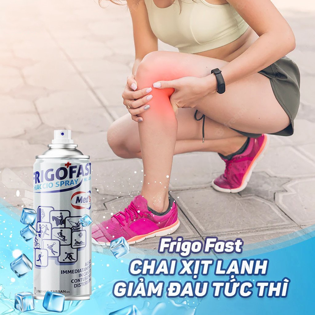 [CHÍNH HÃNG] Xịt lạnh Frigofast giảm đau nhanh tức thì, chấn thương thể thao, bong gân, căng cơ, giãn dây chằng (Italia)